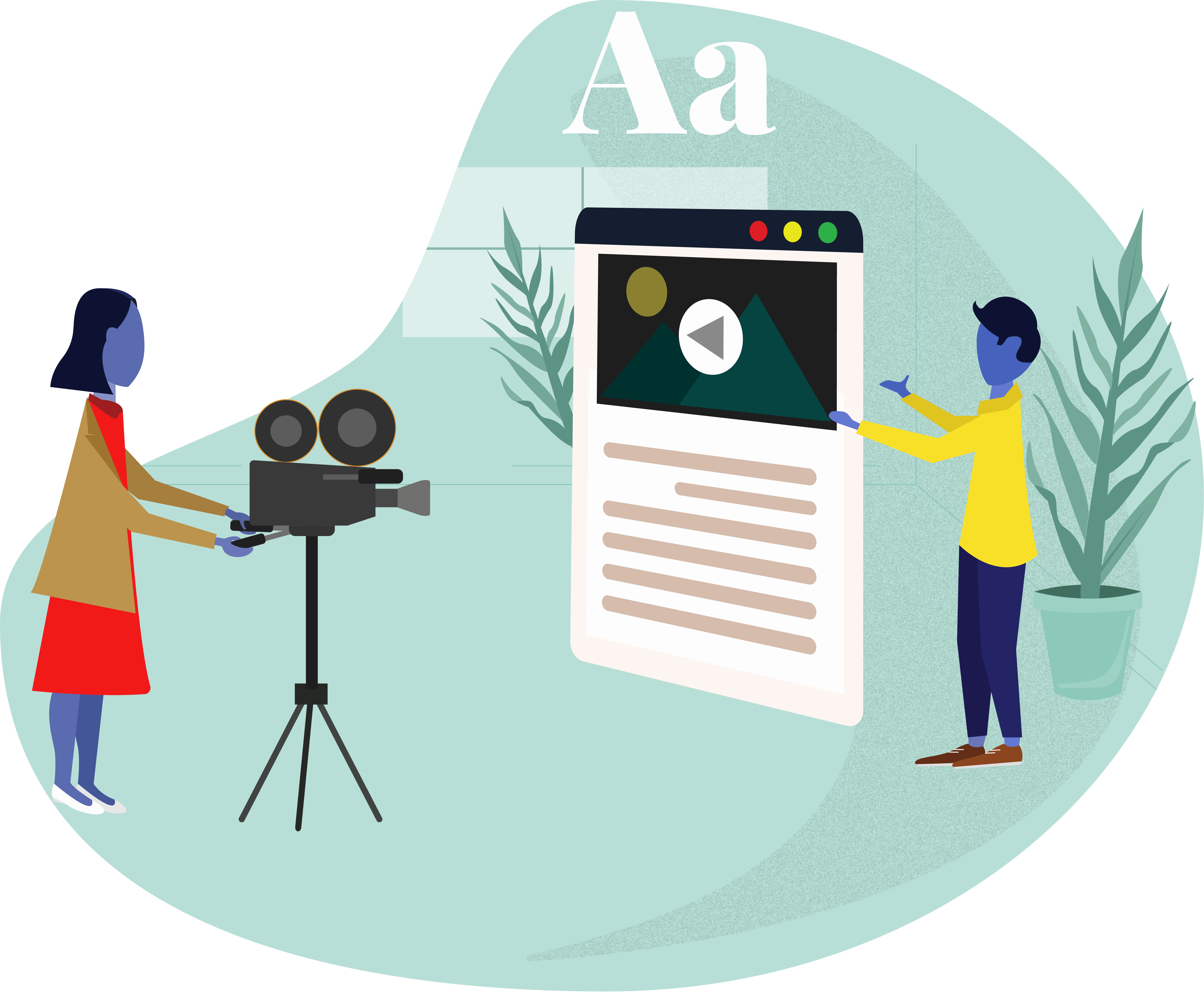 content creation & video production illustration